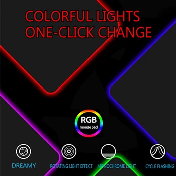 Žaidimų Pelės Mygtukai Naktį Kaime Modelis RGB Didelis Pelės Mygtukai LED Šviesos Spalvų Apšvietimas Kompiuterio, Nešiojamojo kompiuterio Stalas Kilimėlis