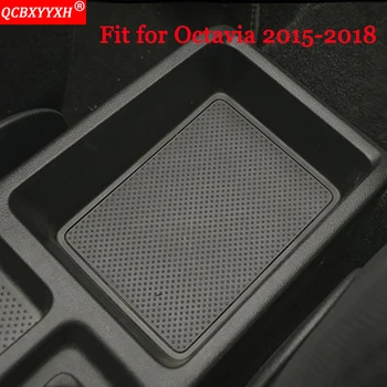 QCBXYYXH Automobilių Stilius ABS Automobilio Sėdynėje Box Konsolė Saugojimo lango Turėtojas Atveju Tinka Skoda Octavia-2018 Auto Priedai