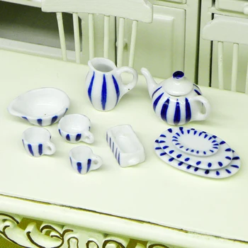 1Set Miniatiūriniai Lėlių Modeliavimas rankų darbas Mini Porceliano Arbatos Rinkinys Play Scene Namų dekoro