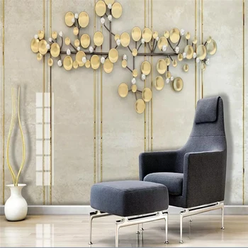 Dekoratyvinės tapetų Aukso juostele 3d stereo sofa fono sienos