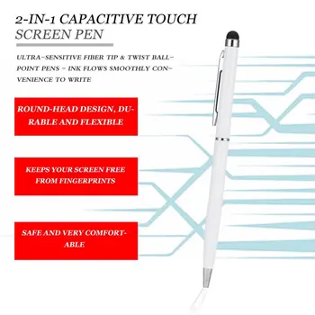 2 In 1 Universalus Nerūdijančio Plieno Capacitive Crystal Touch Screen Stylus & šratinukus, Pen Tablet PC Telefono