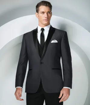 Naujas Aukštos Kokybės Vyrų kostiumas Tuxedos Pasiekė Atvartas Vieną Mygtuką, Vyrų Kostiumai, Vestuvių Groomsman Dėvėti Švarkas terno masculino 2019