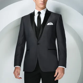 Naujas Aukštos Kokybės Vyrų kostiumas Tuxedos Pasiekė Atvartas Vieną Mygtuką, Vyrų Kostiumai, Vestuvių Groomsman Dėvėti Švarkas terno masculino 2019