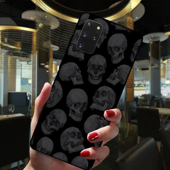 Grim Reaper Kaukolės Skeletas Hibridas Meno Juodas Silikoninis Telefono dėklas Dangtelis, Skirtas 