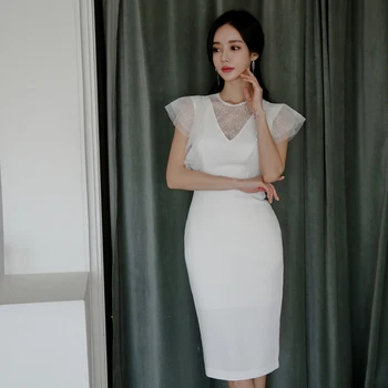 Korėjos Vasaros Moterų Suknelės, Naujų Seksualių Nėrinių Perspektyvos Suknelė Rankinės Klubai