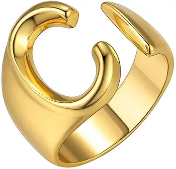 2020-Z Raidę Žiedas Cinko Lydinio Metalo Reguliuojamas Atidaryti Žiedas Pradinio Vardo Raidę Žiedai Madinga Unisex Pora Žiedus Gotų Vestuvės