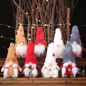 Kalėdų Beveidis Gnome Santa Kalėdų Medžio Kabo Ornamentu Lėlės Apdailos Namų Pakabukas Dovanos Lašas Papuošalai Šalies Prekių