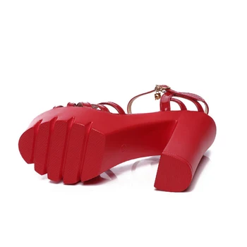 TIMETANG13cm super storas kulnas modelis su raudona vestuvių batai cheongsam podiumo aukštakulniais mados moterų didelio dydžio sandalsE1282