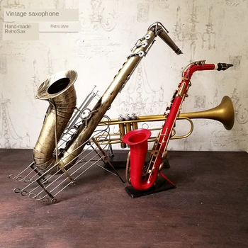 Retro Vakarų Muzikos Instrumentas, Modelis Saksofonas Asmeninį Papuošalų Kūrybos Namų Biuro Stalas Paviršiaus Skydelis Papuošalai
