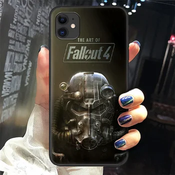 Fallout 4 žaidimas Telefonas Padengti Korpuso iphone 5 5s se 2 6 6s 7 8 12 mini plus X XS XR 11 PRO MAX black funda prabanga bamperis