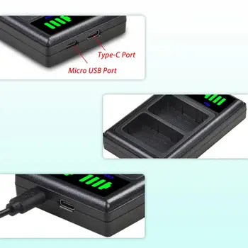 LED USB Dual Baterijų Kroviklis su C Tipo Prievadas, skirtas Fujifilm NP-W235 NPW235 Baterija ir Fuji X-T4 Veidrodžio Skaitmeninis Fotoaparatas