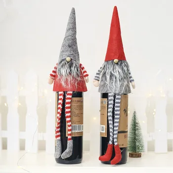 Rankų darbo Kalėdų Gnome Apdailos Atostogų Dovanos švedijos Figūrėlės Sėdi ilgakojis Kalėdų elf Butelis Decoretion Rinkinys