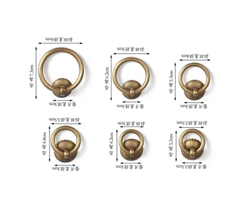Žiedas paprasta senovės vario rankena Kinijos antikvariniai stalčių vario traukite žiedas gryno vario batų kabineto durų Kinų medicinos kabinetas
