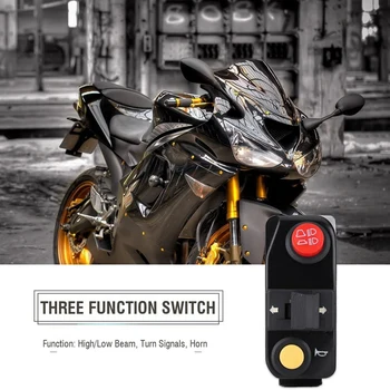 7/8inch 22MM Motociklo Vairo Jungikliai su Įspėjamojo Posūkio Signalo High Low Beam Control-Black