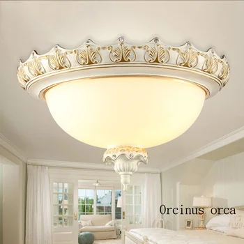 Europos retro balta dervos lubų lempa gyvenamojo kambario, prieškambario, miegamojo Amerikos klasikinės LED lubų šviestuvas nemokamas pristatymas