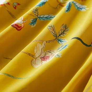 Nagodo Šilko Kinijos Top 2020 Orgional Vasaros Gėlių Spausdinti Kinijos Tradicinės Marškinėliai Aukso Geltoną Mygtuką Qipao Viršuje Kinijos Palaidinė