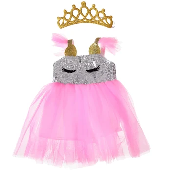 18 Colių Amerikos Lėlės Mergaitės Sijonas Rožinė Princesė Dress + Golden Crown Naujagimiui Žaislai Tinka Priedai 40-43 Cm Berniukas Lėlės c838