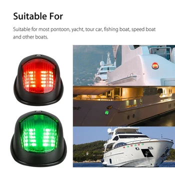 2vnt LED Jūrų Navigacijos Žibintai 12V Universali Raudona ir Žalia Valtis Dešinės Pusės žibintai Jachta Signalo Žibintai Sunkvežimių Priekabos Van