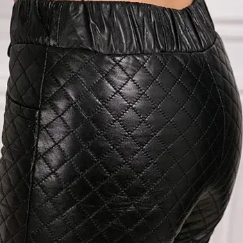 2020 Naujas Mados Moteriški Gotikos Ilgas Kelnes Natūralios Odos Avikailio Moterų Kelnės Tampri Calca Feminina Pantalones Mujer
