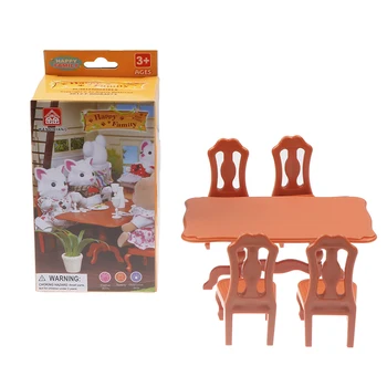 1Pcs/1Set Lėlių Mini Modelis Baldai Miniatiūrinės Europos Stiliaus Valgomasis Stalas Ir Kėdė Lėlių Lipdukai
