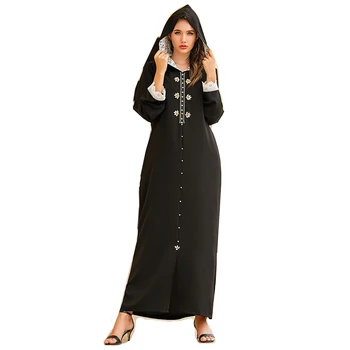 Maroko moterų apdaras Nėrinių rankogaliai musulmonų mados abaja suknelė kaftan islamo moterų drabužių dubajus turkija abayas kimono MSL826