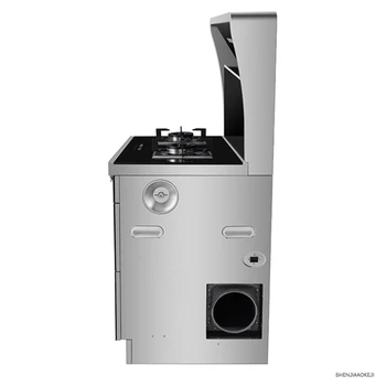Nerūdijančio plieno kaitlentės dujinė viryklė+Dūmų koper mašina, Multi-funkcinis Virtuvė Integruota kaitlentės Automatinė Valymo 220V