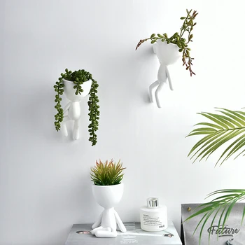 Meno Portretas Vazonas Dervos Succulents Augalų Puodą Žmogaus Veidas Darbalaukio Vaza Balkono Papuošimų Namų, Sodo Reikmenys