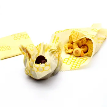 3PCS bičių Vaškas Maisto Wrap Daugkartinio naudojimo Ekologinio Draugiškas Maisto Wrap Organinės Gamtos Plastiko Nemokamai Tvaraus Vaisių Saugojimo Maišelis