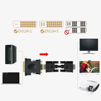 13074 Adapteris, DVI24+1 VGA Konverteris Skaitmeninio į Analoginį Signalą Ie Kortelės Adapteris