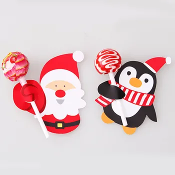 Behogar 50pcs Mielas Kalėdų Senelio Pingvinas Popieriaus Karamelinis Saldainis Žymeklį Korteles Festivalis Partija Pasisako Dovana, Papuošalai