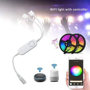 WiFi Smart RGB Šviesos Juostos Valdiklis Muzikos Ritmas Funkcija Nuotolinio APP/Balso Kontrolės Kontrolierius Dirbti Su Alexa/ 