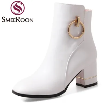 Smeeroon 2018 naujas atvykti batai patogus aikštėje kojų med aukštakulnius batus atsitiktinis išlaikyti šiltas žiemos batai office batus moteris