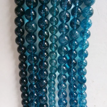 6/8/10/12MM Blue Crystal Bright Kokybės Natūralių Mėlyna Topazs Kvarco Prarasti Apvalios Granulės Optimalų Carbo Gera Mėlyna Quartzs Kristalų