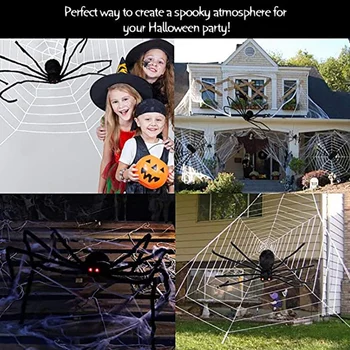 Skatinimas! 1.5 Metrų Helovinas Voratinklyje Voratinklis Teroro Šalis, Apdailos Juostą Haunted House Halloween Modeliavimas Pliušinis Vorai S
