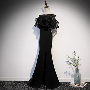 Stebėjimo Vakaro Suknelė Vintage Black Mermail Ilgai Seksuali Moteris Šalis Suknelės Plius Dydžio Be Rankovių 2020 Grindų Ilgis Prom Dresses