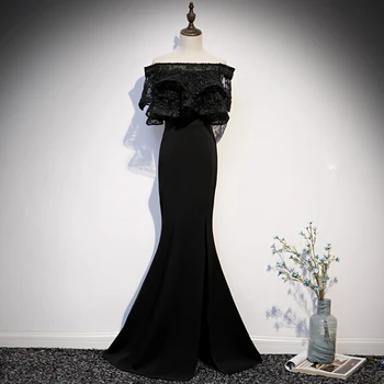 Stebėjimo Vakaro Suknelė Vintage Black Mermail Ilgai Seksuali Moteris Šalis Suknelės Plius Dydžio Be Rankovių 2020 Grindų Ilgis Prom Dresses