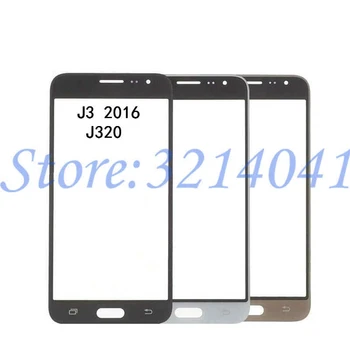 10vnt/Daug TouchScreen Samsung Galaxy J1 j3 skyrius 2016 J120 J120F J320 J320F Touch Ekranas, Priekinė Panelė Stiklo Objektyvas, Išorinis LCD Stiklo