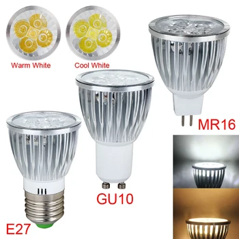 LED Lemputė LED Lemputė 5W 12W 9W GU10 E27 AC 85-265V Vietoje Šviesos Lempa MR16 12V LED Prožektoriai, Embedded Namų Apšvietimo Šiltas/Balta Lampada