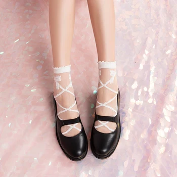 Harajuku cute girl kristalų kojinių dirželiai lankas saldus stiklo vielos krūva moterų kojinės moteriškos kojinės