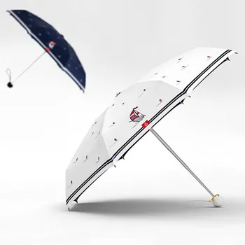 OLYCAT Mini penkis kartus burlaivis stiliaus skėtis mados modelio spausdinimo aštuoni kaulų vėjo skėtis moterų lankstymo skėčiai