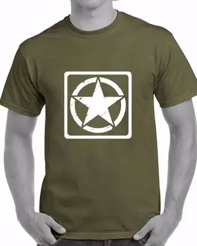 2018 Vyrų Mados Tshirts Juokinga Karinės Star T-Shirt Mens Armijos Mados Kietas Tees Viršuje Nemokamas Pristatymas