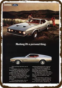 1971 Ford Mustang Mach 1 Sidabro Automobilių Sporto Derliaus Išvaizdą Replika Metalo Pasirašyti 12X 8/ 12X 6 Cm