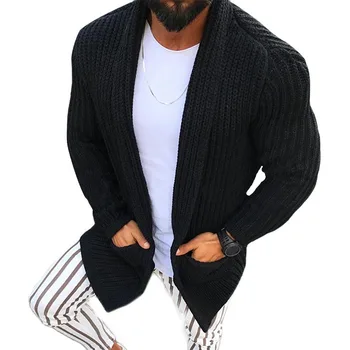 Ropa De Hombre, 2020 M. Rudens Žiemos Naujų vyriškų Drabužių Mados Pocket Cardigan Megztinis ilgomis Rankovėmis Megztinis