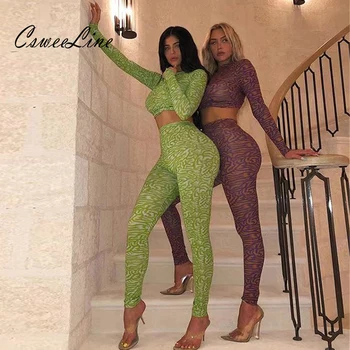 Sexy moteris, dviejų dalių komplektus pasėlių viršuje Kendall Jenner 2 gabalas kelnes nustatyti 2019 naujų šalies klubas spausdinimo sławna mados atitikimo rinkiniai