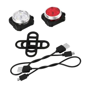 Dviračių sportas Dviračių Nuoma 3 LED Galva Priekyje Su USB Įkrovimo Uodega Įrašą Šviesos Lempos Lauke, Dviračių nuoma priedai 4 režimai