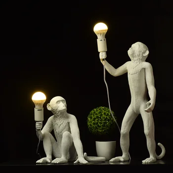 Šiuolaikinės Beždžionės Lempos Dervos LED Sieniniai šviestuvai Kambarį Apdaila Apšvietimas Meno Reprodukcijų Virvę, Miegamojo Puošimas Virtuvėje Kabo Lempa