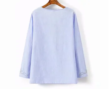 Didelio dydžio moteriškos pavasario rudens marškinėliai blusas naujas prarasti rodo, plonas korėjos versija ilgomis rankovėmis mažų V apykaklės marškinėliai XL 4XL
