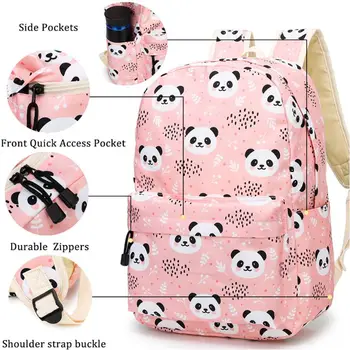 Mielas Panda Modelio Kuprinė Bookbag Nešiojamas Kelionės Daypack Studentų Kuprinė su Pieštuku Atveju Paauglys Mergaičių Vaikai