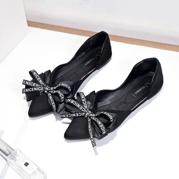 2019 naujų moterų, butai, batai juodi moterims mokasīni, batai atsitiktinis vieno bateliai ballerina ponios seklių burnoje elegantiškas mažas aukštakulniai batai