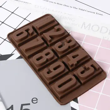 LINSBAYWU 1PCS Silikono Numeriai Šokolado Pelėsių Slapukus Šalto 3D Skaitmeninės Formos Minkštas Pyragas Įrankiai Tortas Dekoravimo Įrankiai